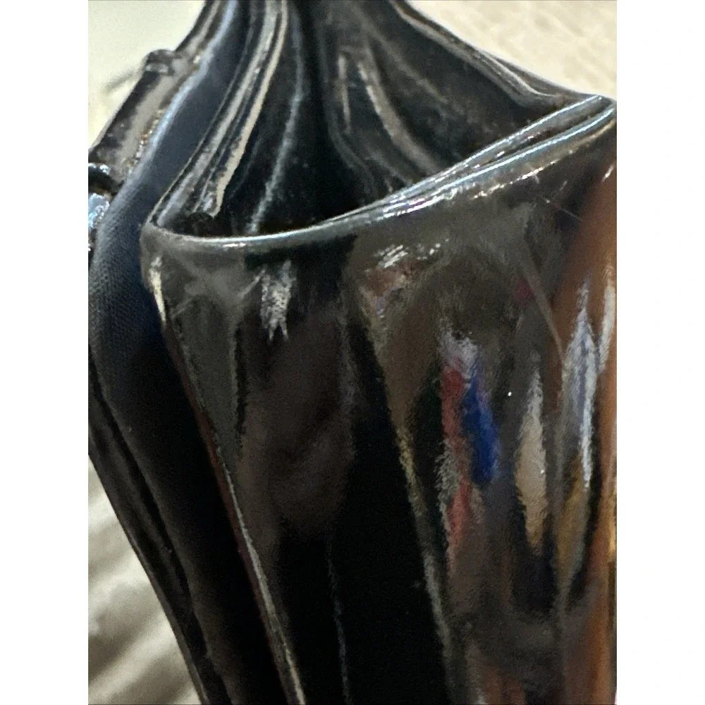 Vintage Patent Leather Clutch Bag Black Small Date Night Minimalist Capsule